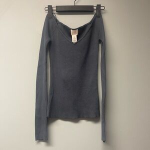 H&M Charcoal Blue Knit Top